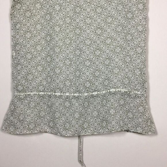 Sheer green and white sleeveless floaty top drawstring drop waist cottagecore M - Picture 6 of 7